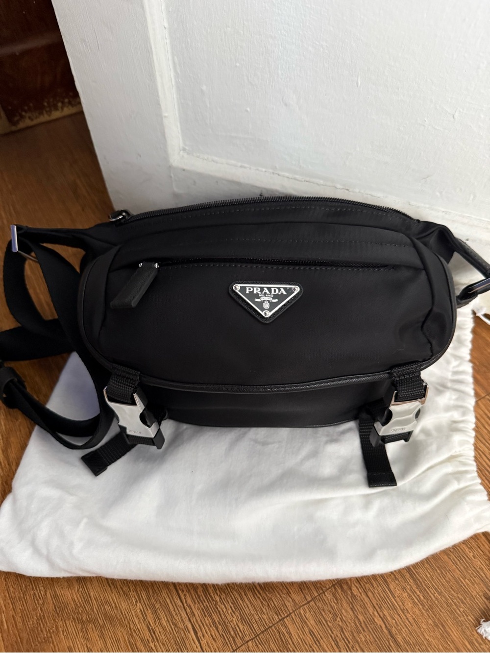 NEW Fashion Inspired Nylon Crossbody Bag with Silver Hardware - Picture 2 of 13